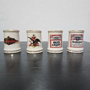 Budweiser Collectible Mini Mugs Set - Red and White